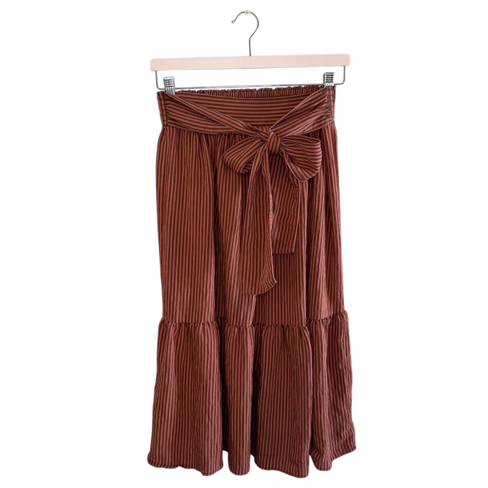 Madewell Striped Paperbag Skirt with Waist Ties